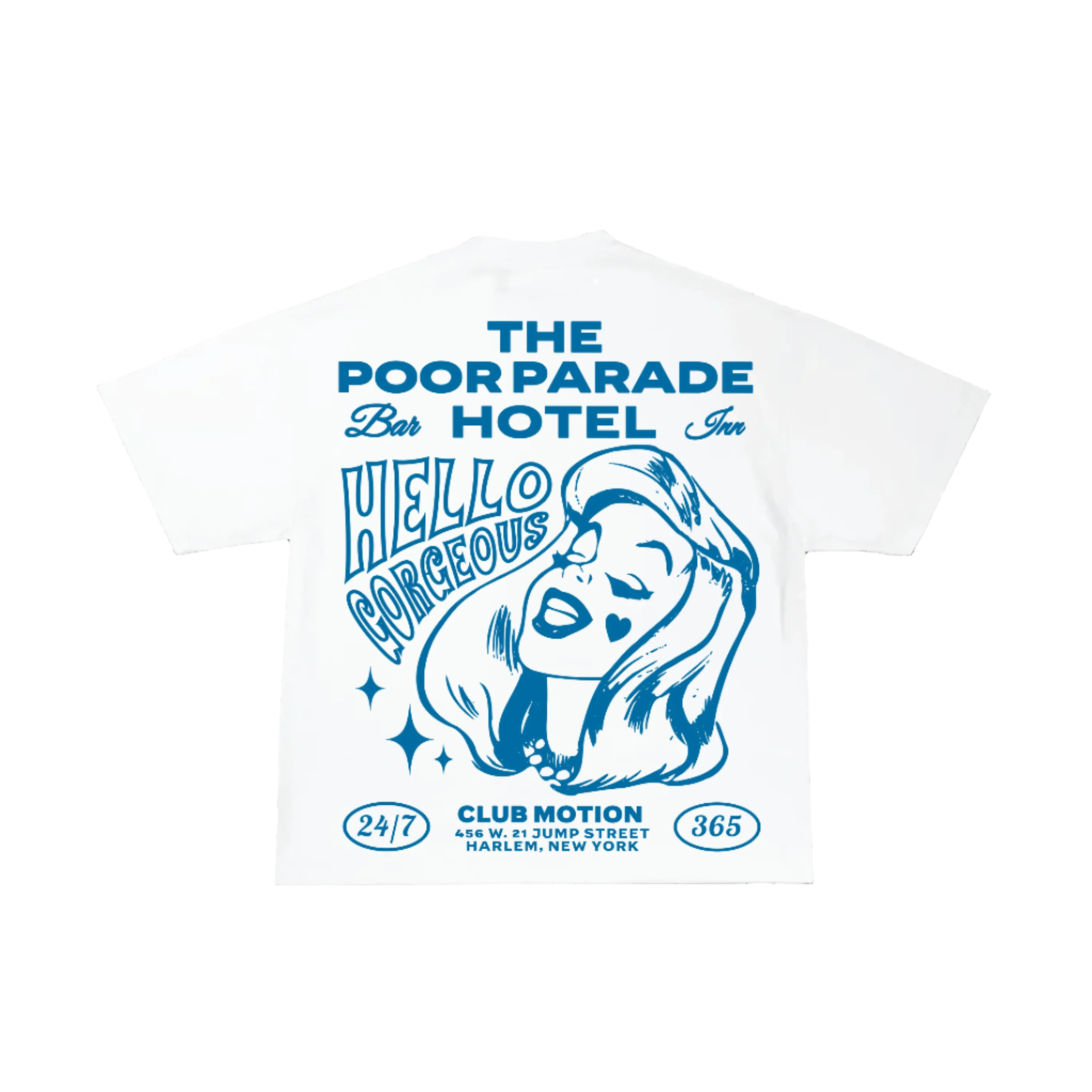 The Poor Parade Hotel T-Shirt (White/Blue)